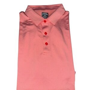 Callaway Golf Coral Striped Polo Shirt Size XL